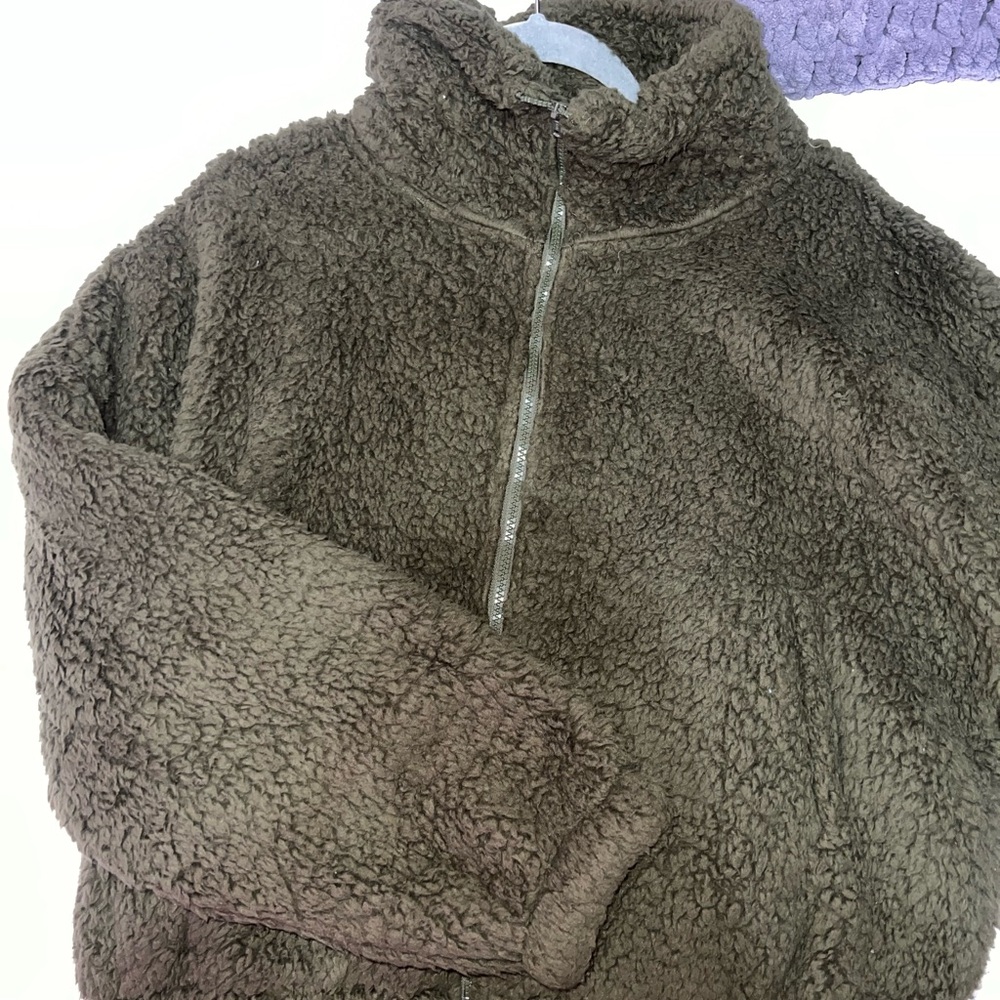 Cozy Green Sherpa Jacket